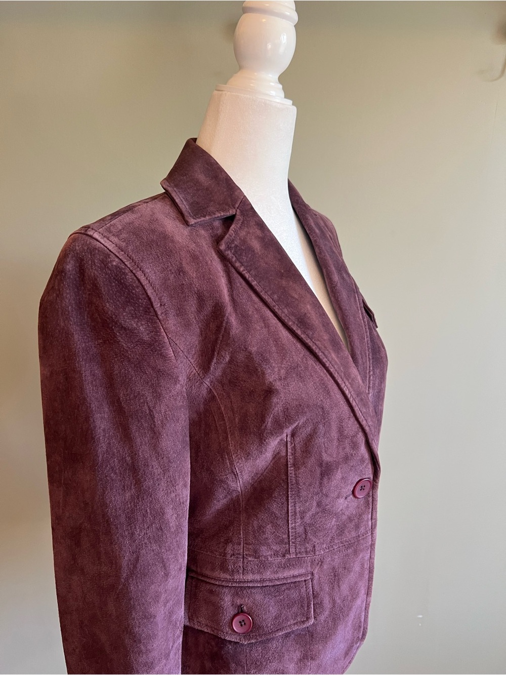 LOFT Plum Suede Blazer Jacket - Picture 4 of 6